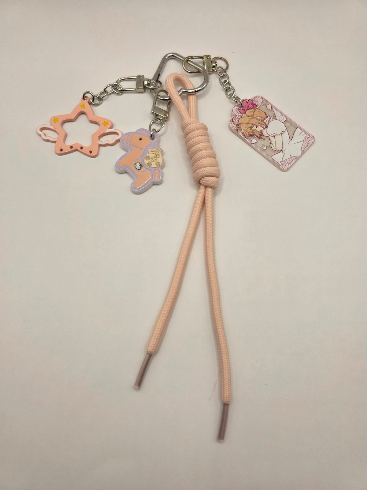 Perzik Bunny Bag Charm – Tassenhanger met Cute Charms