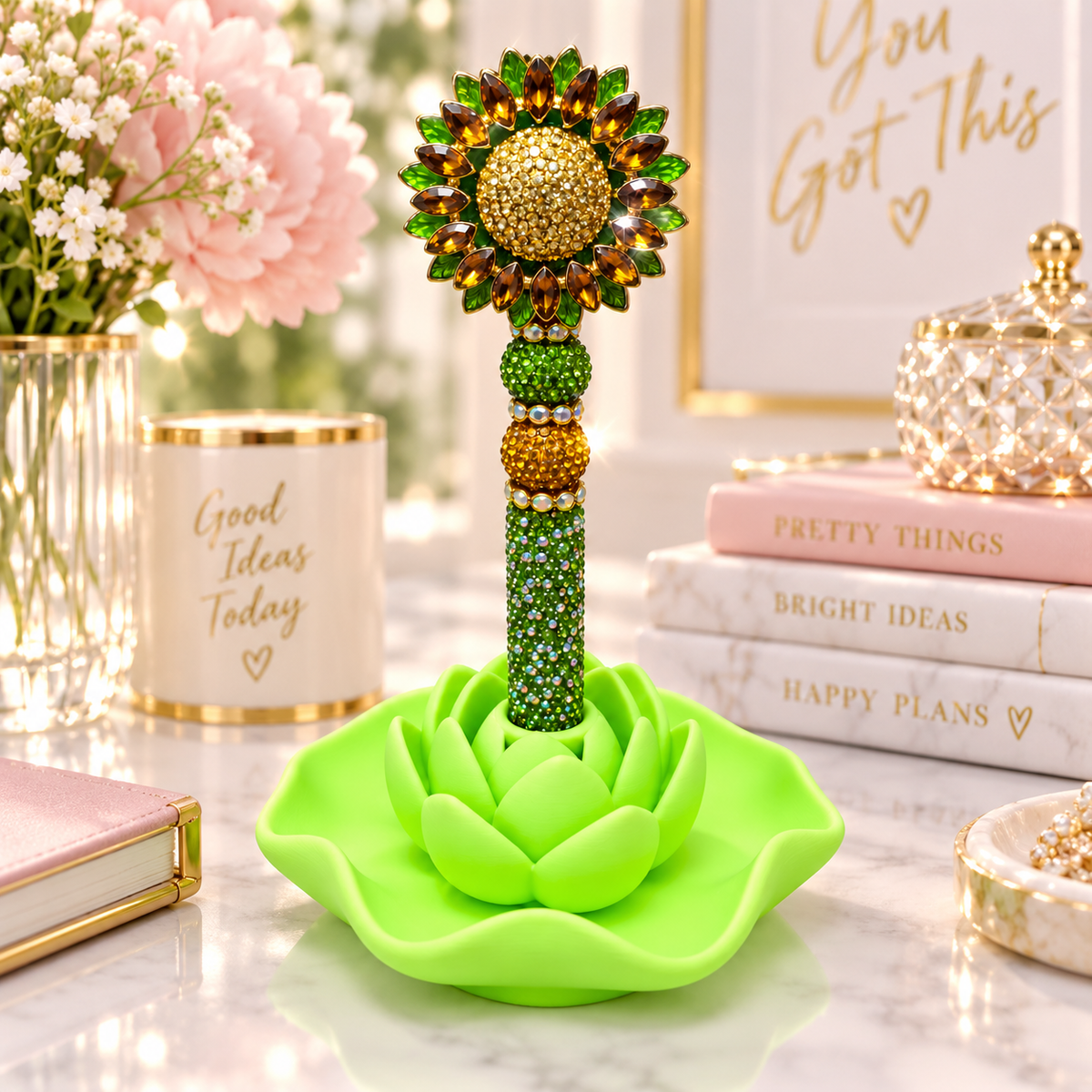 Lotus Penhouder – 3D Geprint – Decoratieve Bloemhouder voor 1 Pen