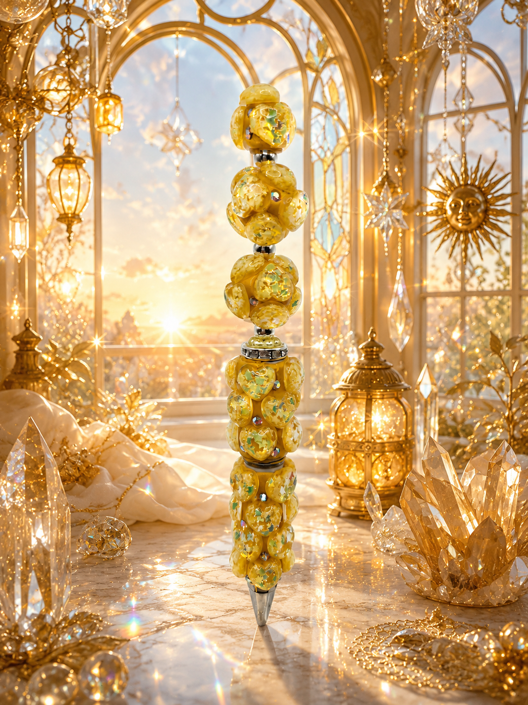 Golden Glow Glitter Pen – Geel/Goud met Sprankelende Details