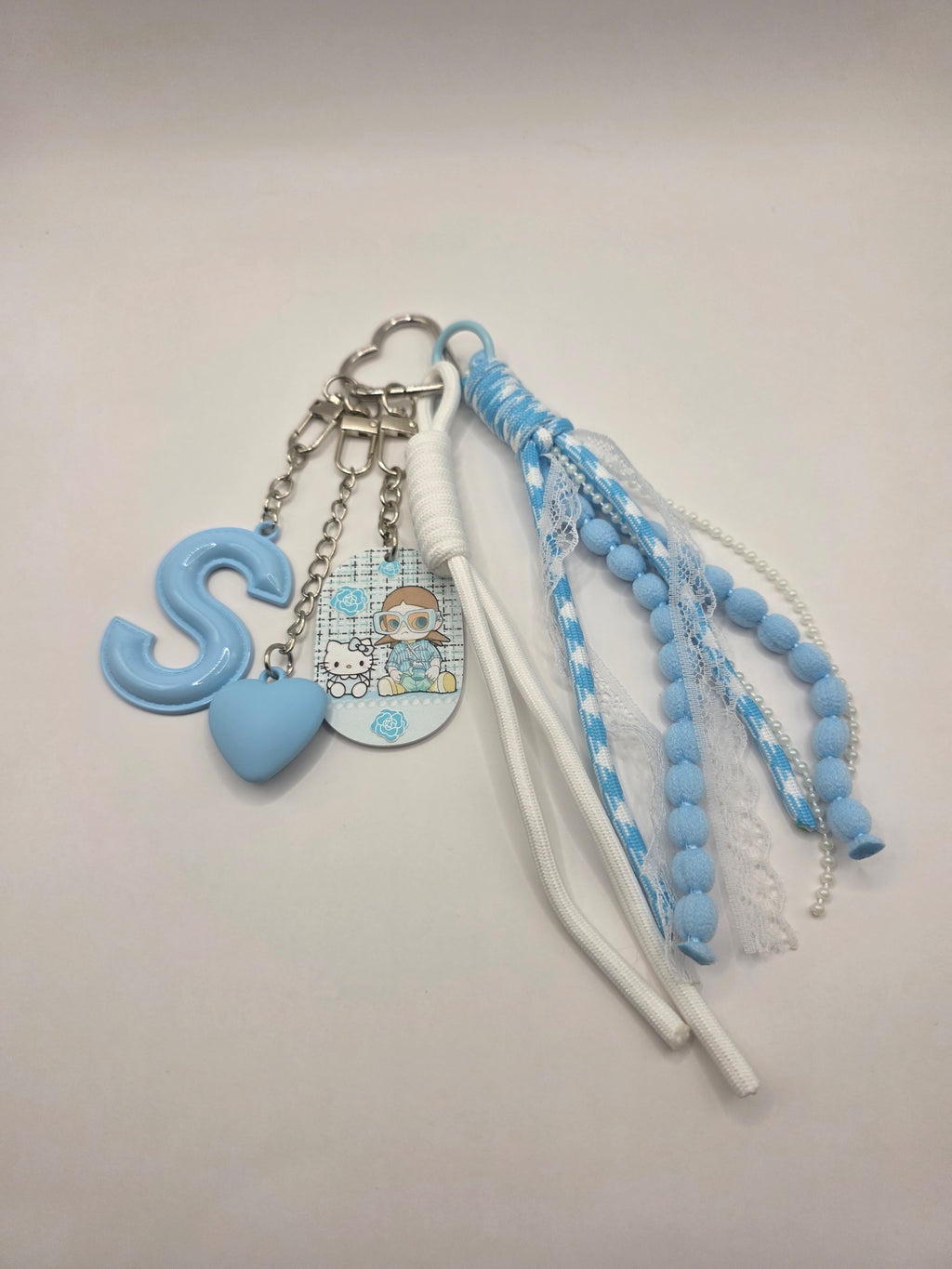 Blauwe Bunny Bag Charm – Tassenhanger met Cute Charms