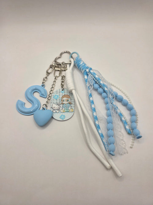 Blauwe Bunny Bag Charm – Tassenhanger met Cute Charms