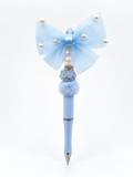 Blue Pearl Bow – Luxe Pen met Strik & Parels