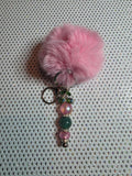 Sleutelhanger met Roze Pompon