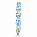 Smurfin Figuurpen – Blauw & Wit met Bloemen, Strass & 3D Details