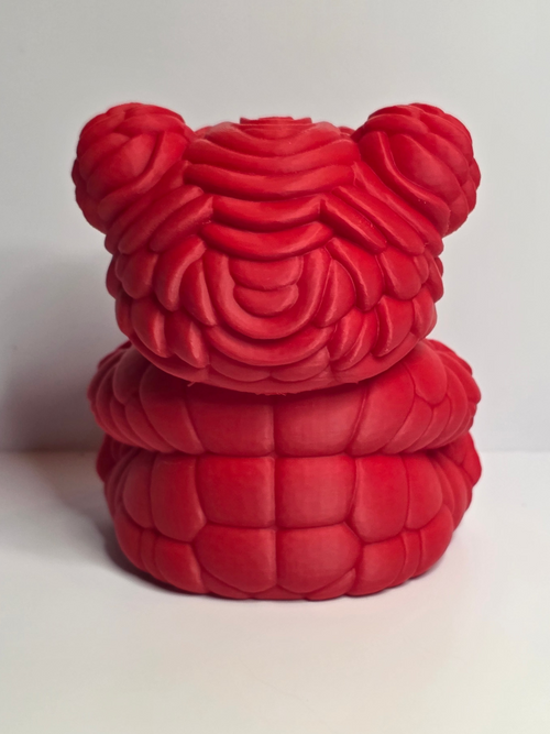 3D Geprinte Rozenbeer met Hart – Uniek Cadeau