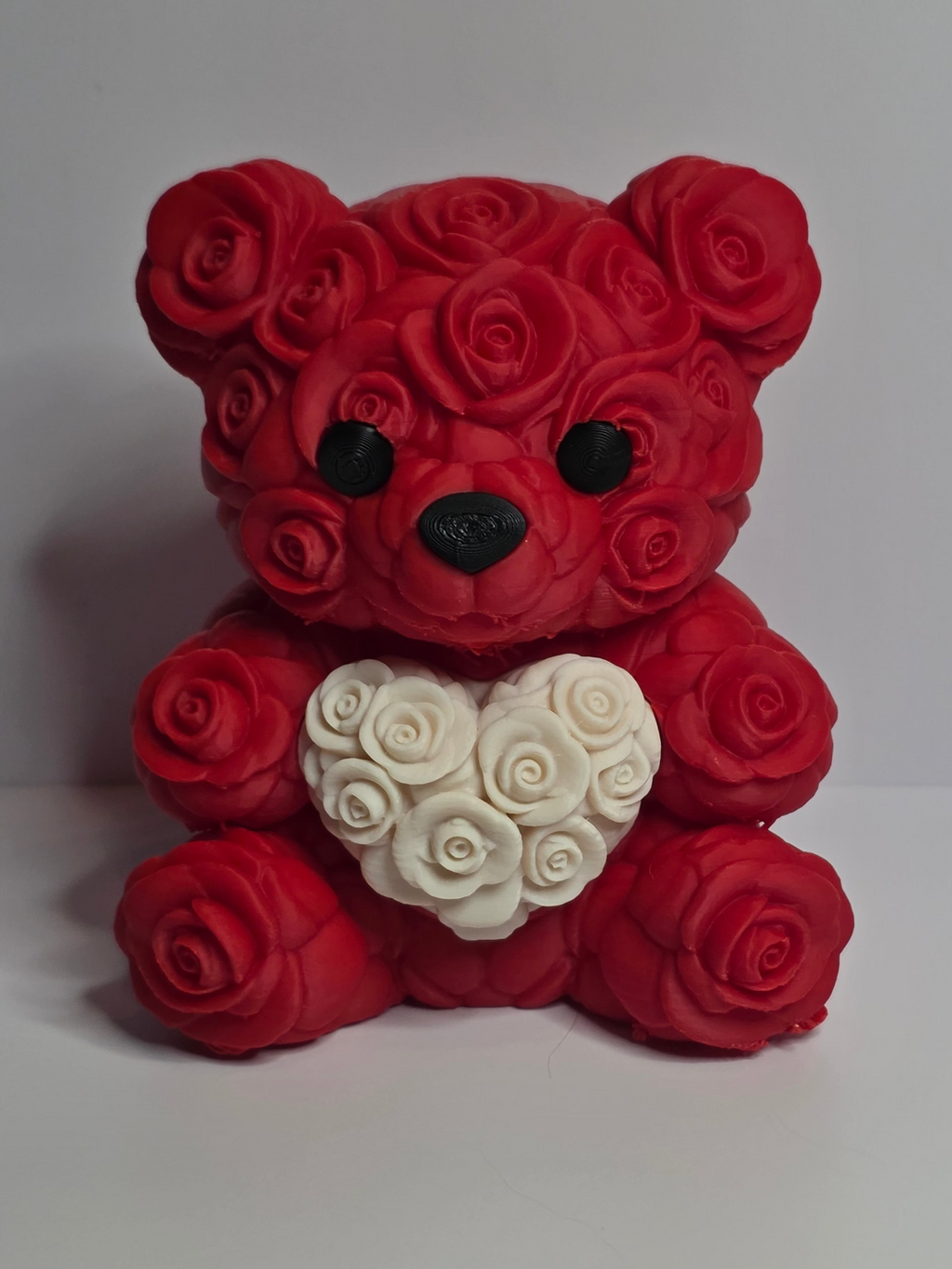 3D Geprinte Rozenbeer met Hart – Uniek Cadeau