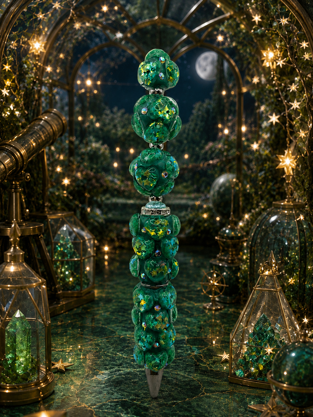 Emerald Sparkle Pen – Smaragdgroen met Glanzende Details