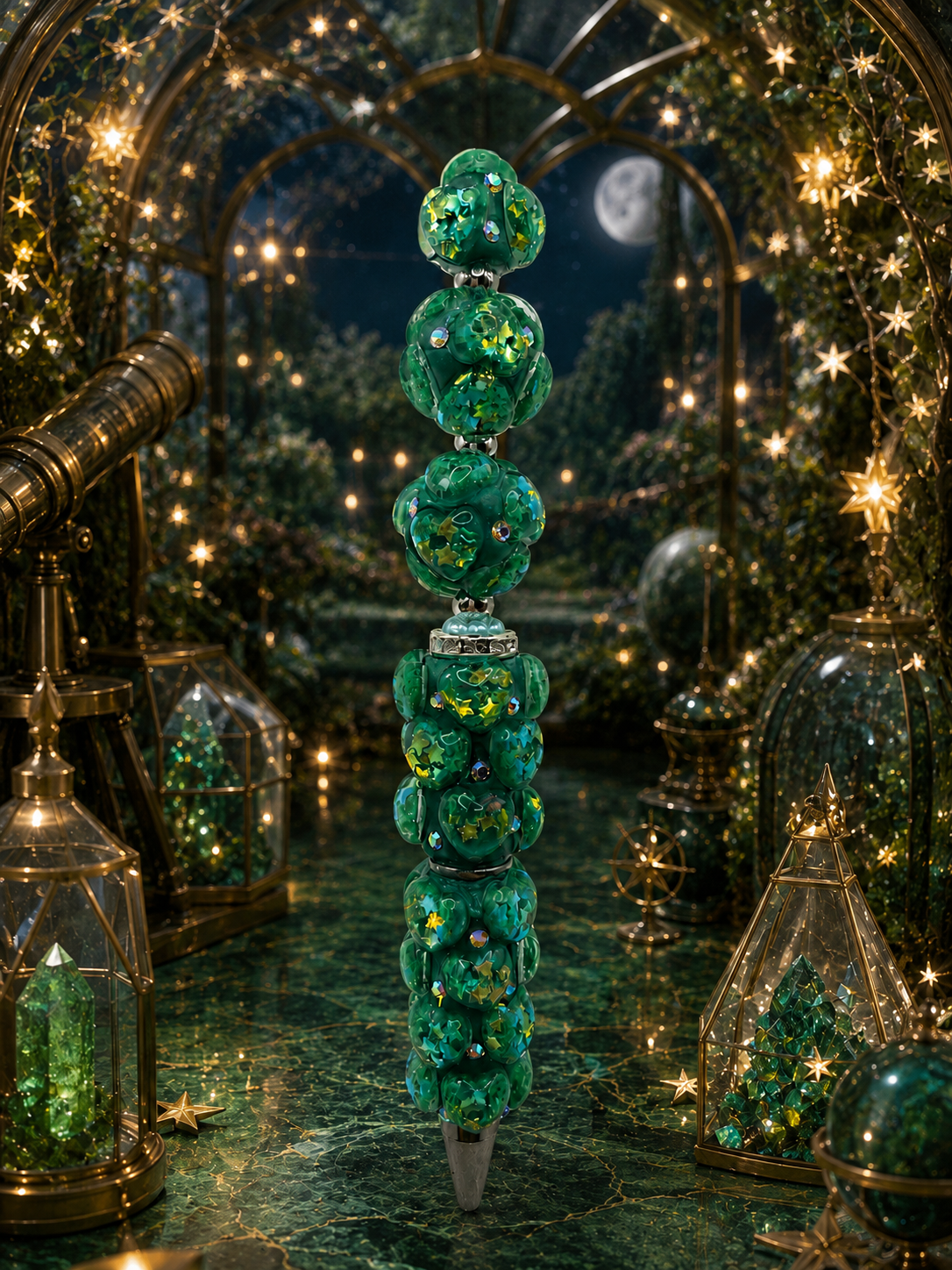 Emerald Sparkle Pen – Smaragdgroen met Glanzende Details
