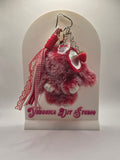Rode Bunny Bag Charm – Tassenhanger met Spiegel & Aardbei