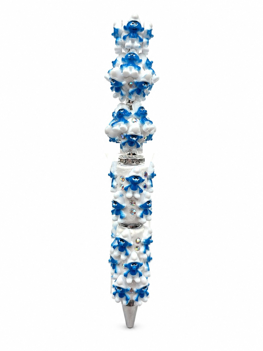 Smurf Figuurpen – Blauw & Wit met 3D Smurfjes & Strass