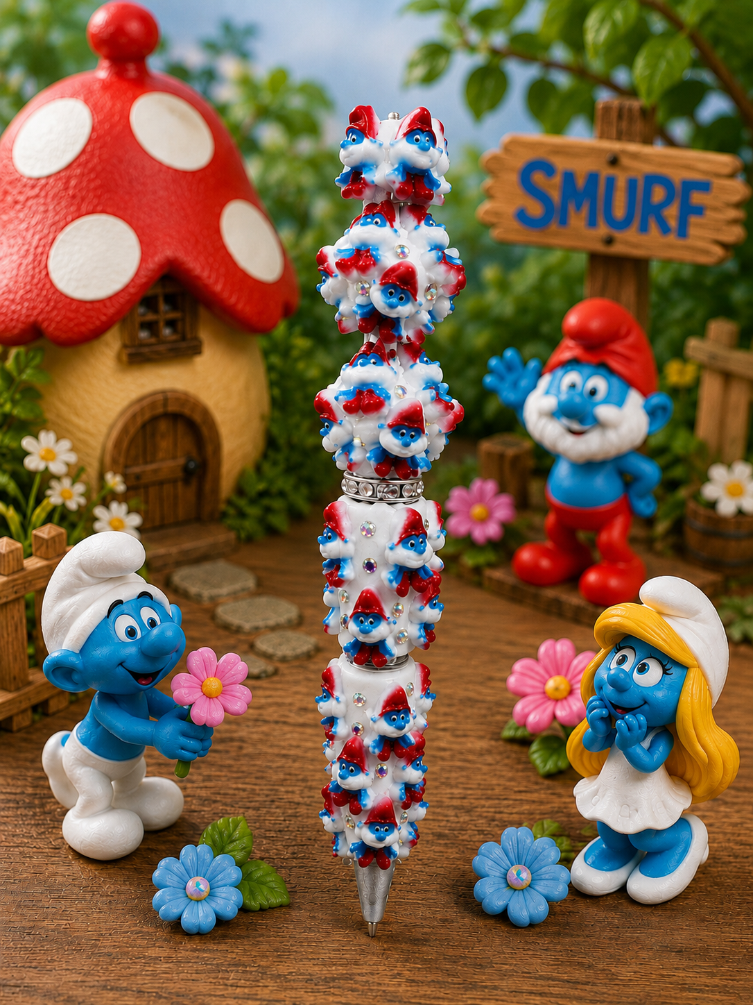 Grote Smurf Figuurpen – Blauw & Rood