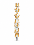 Belle & het Beest Figuurpen – Goud, Blauw & Wit met 3D Details en Strass